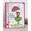 Tiny Townie RACHEL LOVES THE RAIN RUBBER STAMP (set of 4 stamps)